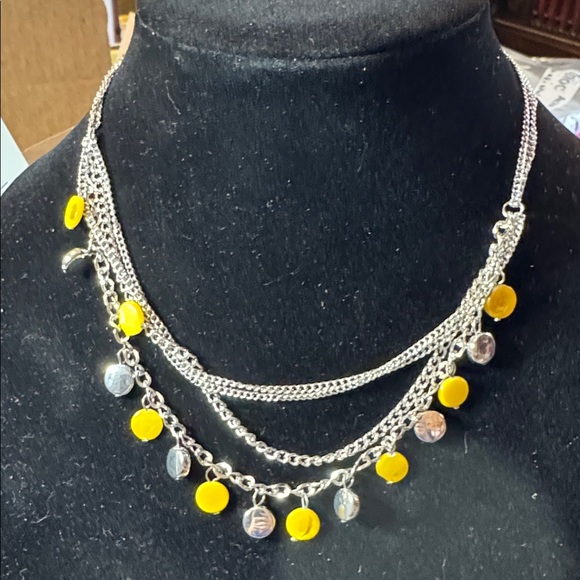 Paparazzi Silver Necklace with Yellow Accents - Picture 2 of 2